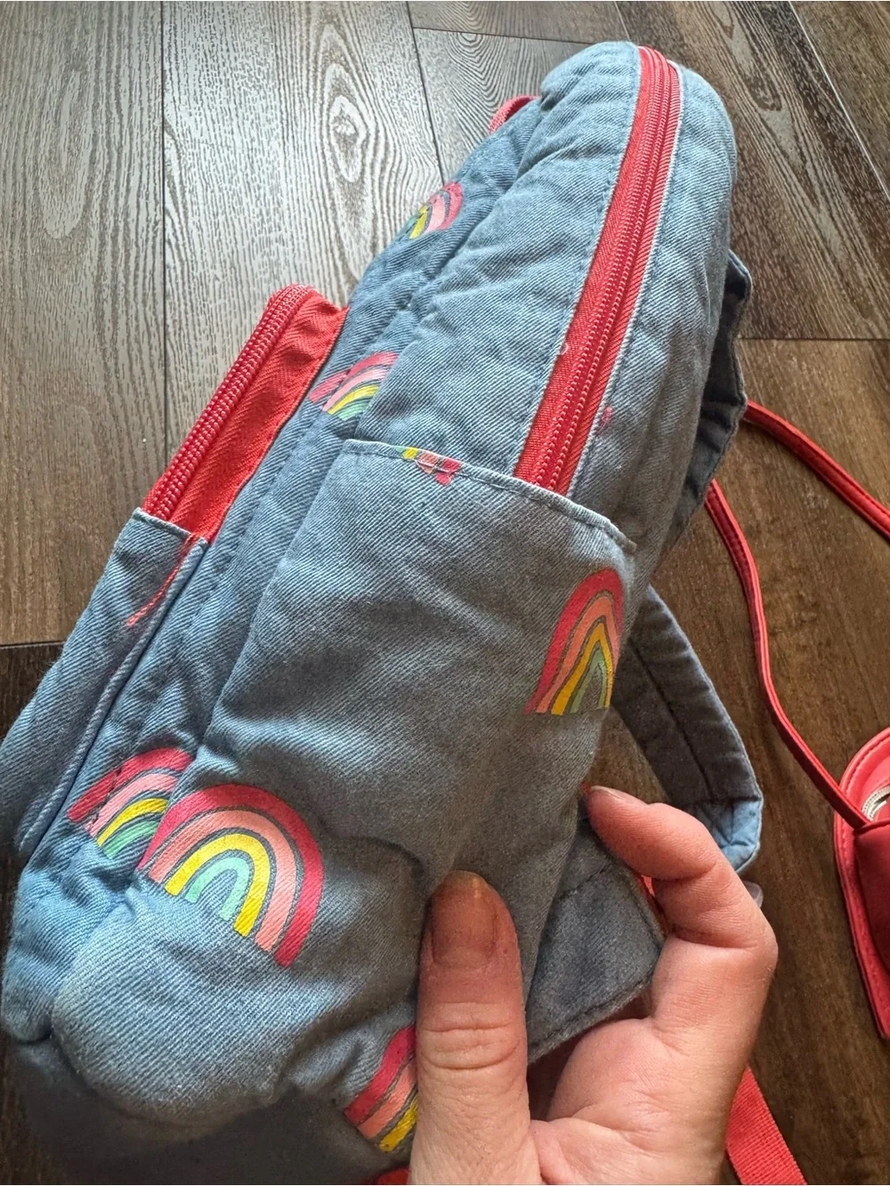 Rainbow mini backpack and matching purse